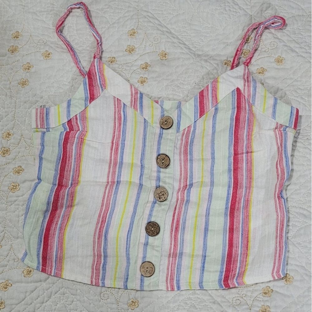 Primark size 2 women striped crop tank